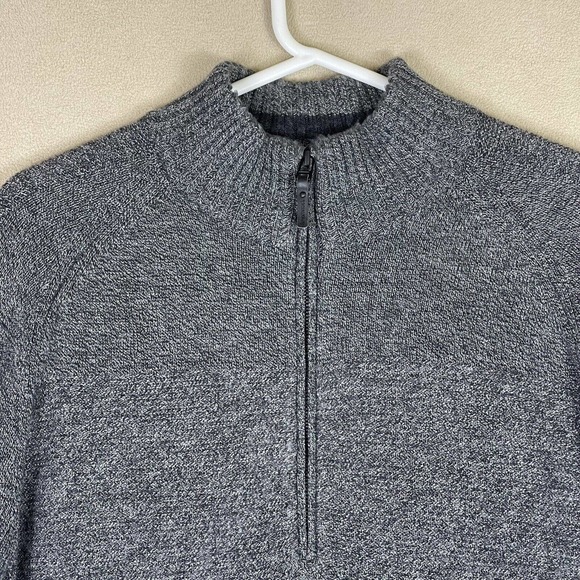 Smartwool Mens L Half Zip Sweater Gray Merino Wool Blend Mock Neck - Picture 2 of 10